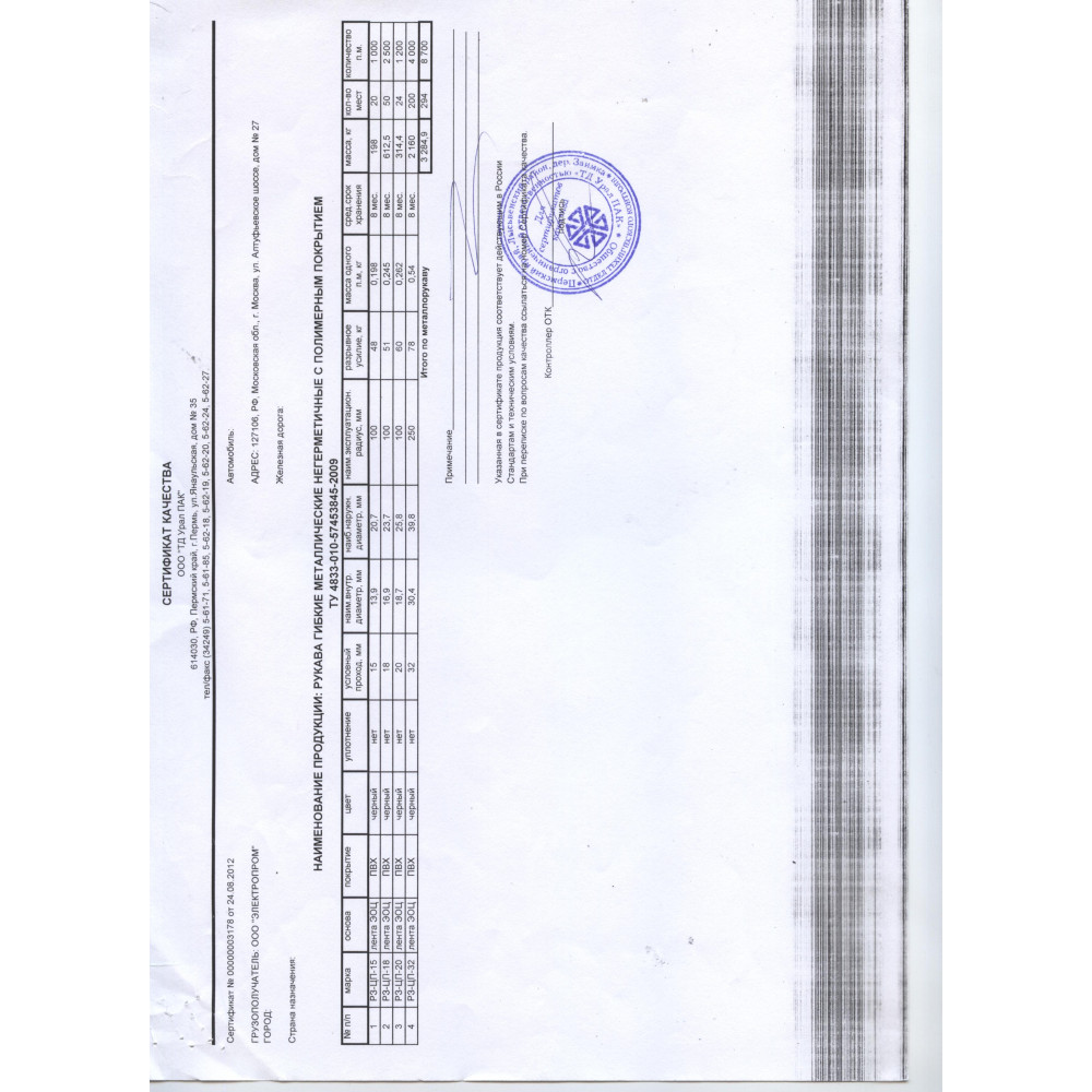 Изображение товара Металлорукав оцинкованный Р3-ЦХ-25 d25мм без протяжки 25м Урал Пак