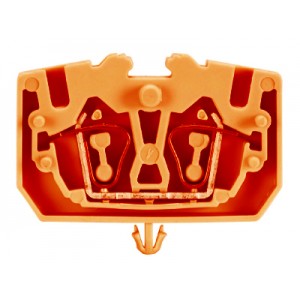 Проходная клемма (MINI) WKF2,5/M/R OR, Проходная клемма, MINI, верхний подвод кабеля, 2 точки подключения, тип фиксации провода: пружинный, номинальное сечение: 2,5 мм кв., 24A, 800V, ширина: 5 мм,цвет: оранжевый, тип монтажа: якорная защелка в панель