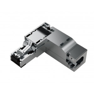 Разъем RJ45 на кабель RJ4504MMAFWIC05, Разъем RJ45 на кабель, вилочный, угловой, 4 полюса, цинк