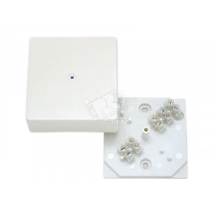 Коробка распределительная ОП 75х75х30мм с клемм. бел. КРК2702