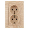 1-205-11 Розетка 2X2P+E Schuko, 16А-250В, IP20, СУ, Plano, сосна (10/100/1200) Б0030073