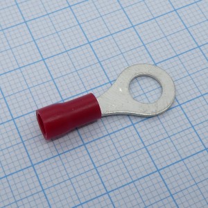 RV1.25-6 Red, наконечник кабельный кольцевой с изоляцией d=6.4мм, сеч. пров.0.5-1.5мм2