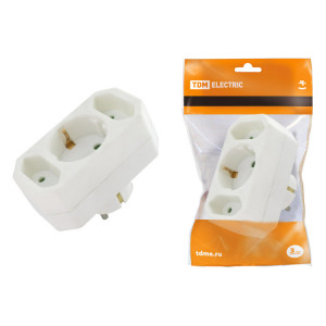 Блок на 3 гнезда: 1x2П+3 16 А + 2х2П 2,5 А под плоскую вилку 250 B белый SQ1806-0201