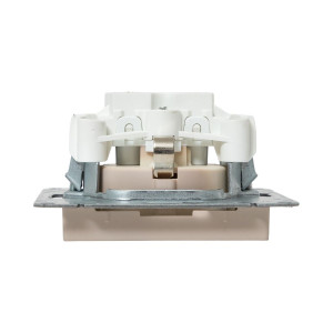 Механизм розетки, 16А, с заземлением, без шторок, кремовый Эпика EKF UP1-SOI-110