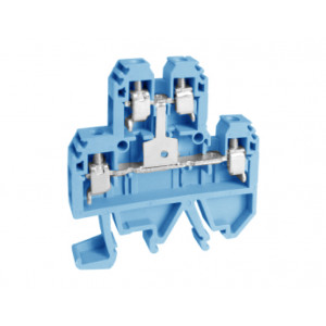 Этажная клемма USK-4/2X2(BU), Этажная клемма, 2 этажа, межэтажное соединение, тип фиксации провода: винтовой, номинальное сечение: 4 мм кв., 32A, 500V, ширина: 6 мм, цвет: синий, тип монтажа: DIN35