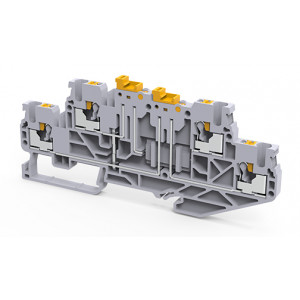 Этажная клемма CPDLK2.5(I.S), Этажная клемма, 2 этажа, с двумя ножевыми размыкателями, межэтажное соединение, тип фиксации провода: Push-in, номинальное сечение: 2,5 мм кв., 16A, 500V, ширина: 5 мм, цвет: серый, тип монтажа: DIN35