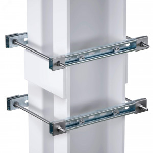 Обжимной комплект монтажных профилей тип 1, обхват конструкции габаритами 350 на 400 мм, для крепления 1 оболочки одноготипоразмера болтами  М8х80 4 шт. , горячеоцинкованный EX-TR0405U