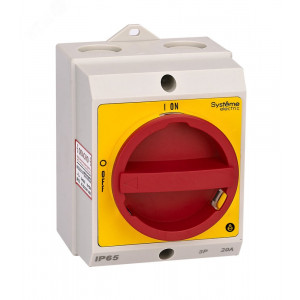 ГЛАВНЫЙ/АВАРИЙНЫЙ ВЫКЛЮЧАТЕЛЬ-РАЗЪЕДИНИТЕЛЬ 4P 20A ЗАКРЫТОГО ИСПОЛНЕНИЯ IP65 С ЗАМКОМ MSD20411R