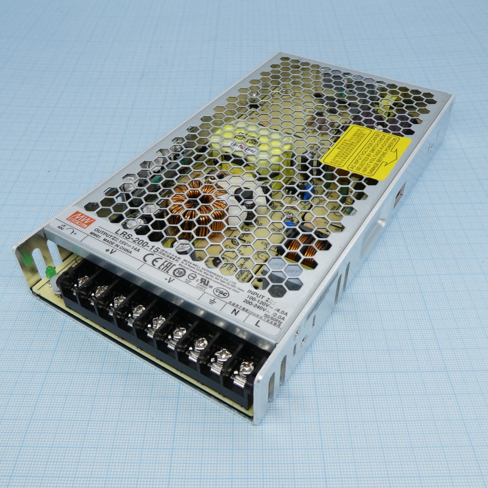 Изображение товара Блок питания MEAN WELL LRS-200-15 210Вт 15В 14А промышленный монтаж