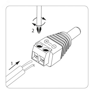 Разъем питания DC штекер 2,1х5,5мм с клеммной колодкой 14-0314, Переходник питания угловой  5.5х2.1