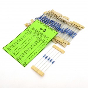 Набор резисторов №5 MFR-25J(F) 10K-91K, Набор выводных резисторов 0.25W, ряд Е24 ( по 5 шт.) номиналы 10K-91K Ом, 5%(1%)