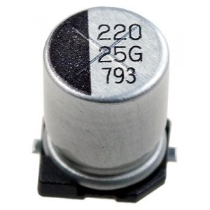 CA025M0220REF-0810, Конденсатор электролитический стандартный 25В 220мкФ ±20%, 2000 часов, -40...+85°C, 8х10.5мм