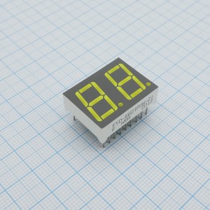 FYD-5621FUW-21, 2-х разрядный индикатор 14,2мм/белый/9500K/180-200мкд/ОА