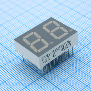 FYD-5622FUG-21, 2-х разрядный индикатор 14,2мм/зеленый/570нм/30-80мкд/ОА