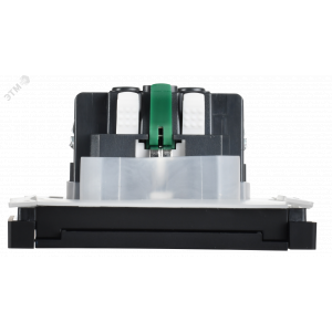 FORTE&PIANO Розетка 1-местная с заземлением с защитными шторками и крышкой безвинтовое крепление 16А IP44 FP119 черный IEK FP-R16-16-1-44-K02