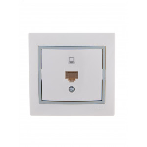Розетка компьютерная 1-м СП Mira RJ45 бел./сер. 701-0215-139