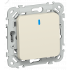FLITE Выключатель 1-клавишный проходной с индикацией 10А ВС61-1-1-ФлСл сливочный IEK FI-V12-1-10-1-K86