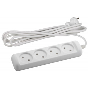 Удлинитель электрический U-4-3m-2x1 без заземления 4 розетки 3м ПВС 2x1мм2 10А Б0028362