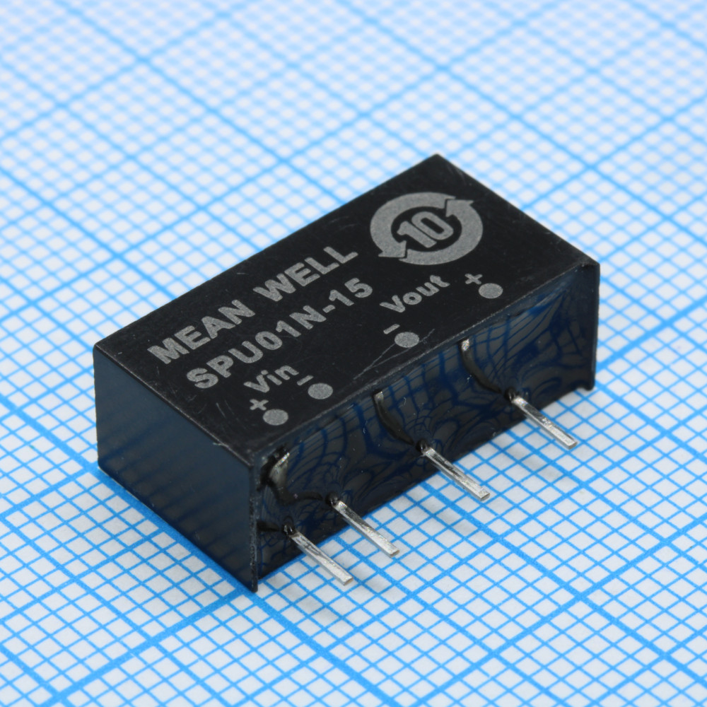 Изображение товара Преобразователь DC/DC SPU01N-15 1 Вт на печатную плату от MEAN WELL