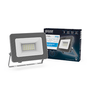 Прожектор светодиодный Qplus 20 W 1700 lm IP65 6500K графитовый серый 1/20 690511320