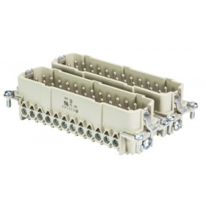 Вилочная контактная вставка 70.310.4840.0, Вилочная контактная вставка, винтовая фиксация, 48 полюсов + PE, типоразмер 48B, 500V, 16A, сечение обслуживаемых проводников 0,5-2,5 мм кв, тип покрытия контактов: олово, с защитой провода