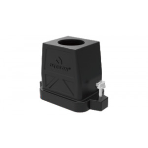 Крышка разъема DP6B-TEH-2S-M25, Крышка разъема на кабель, типоразмер 6B, без уплотнителя, 1 отверстие с резьбой для кабельных вводов M25x1,5, с верхним расположением, винтовая фиксация разъемного соединения, материал корпуса: алюминиевый сплав