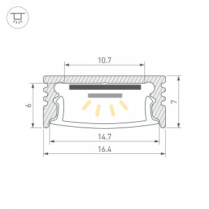 Профиль SL-SLIM-H7-2000 ANOD 023716, Алюминиевый анодированный профиль для светодиодных лент и линеек. Габаритные размеры (LхWхH): 2000x16x7 мм. Ширина площадки для ленты 10,7 мм. Экраны, заглушки и другие аксессуары приобретаются отдельно. Цена за 1 метр.
