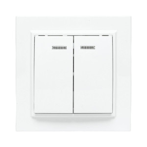 Выключатель 2-кл. СП Минск 10А IP20 с индикатором бел. Basic ERV10-123-10