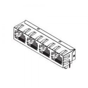 44248-0086, Модульные соединители / соединители Ethernet RA 8/8/4 RJ45 low profile