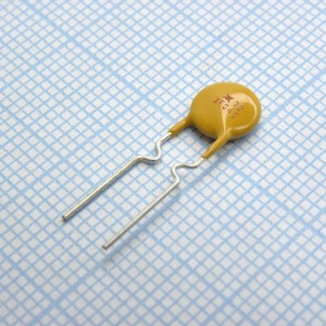 RXEF040, Самовосстанавливающийся предохранитель PTC 0.4A(hold) 0.8A(trip) 72V 40A 0.56W 3.8s 0.55Ohm, радиальные выводы, 7.6 X 3 X 13.5mm, россыпью