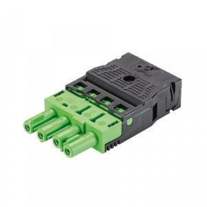 Розеточный разъем на кабель GST18I4F B2 ZR1 GN02, Розеточный разъем на кабель диам. 9 - 11,5 мм, 4 полюса, пружинная фиксация, номинальное напряжение: 250/400V, номинальный ток: 20A, цвет корпуса: черный, цвет контактной вставки: розовый, серия gesis GST18i4