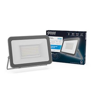 Прожектор светодиодный Qplus 50 W 4250 lm IP65 6500K графитовый серый 1/10 690511350