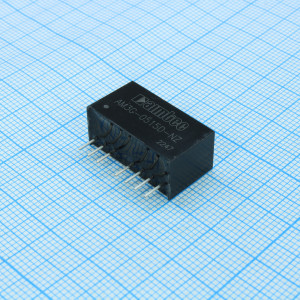 AM3G-0515D-NZ, DC/DC, 3Вт, вход 18…36В, выход ±15В/±0.1А, изоляция 1500В DC, КПД 80%, максимальная емкостная нагрузка не более ±330мкФ, вход On/Off, SIP8, 22x9.5x12мм, -40…100°C, пластик