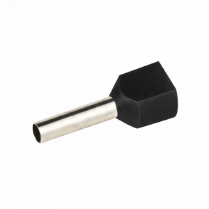 Наконечник-гильза двойная с изолир.фланцем 1,5 кв.мм черный (НШВИ2) IFD2-1.5-8BK