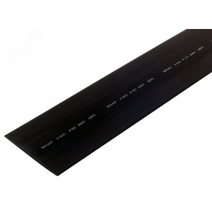 Трубка термоусадочная ТУТ нг 120,0/60 черная, термоусаживаемая трубка в метровой нарезке, не поддерживает горение