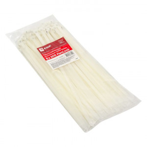 Хомут нейлоновый со стальным зубом (б), 8x300 (100шт) PROxima plc-fl-ctsbw-8x300