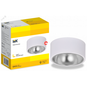 Светильник 4017 накладной потолочный под лампу GX53 бел./хром LT-UPB0-4017-GX53-1-K54