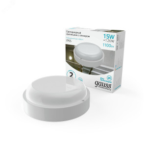 Св-к ЖКХ Elementary круг 15W 1100lm 4000K 160-260V IP65 D155*52мм бел с микровол сенс LED 1/40 126411215-S