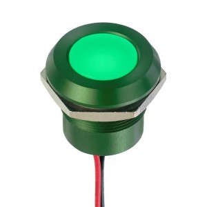 Q22Y5AGXXSG24E, Светодиодные панельные индикаторы Supr Bright GRN LED 24VDC 22mm Anodized