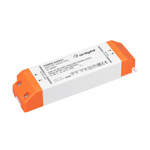 Блок питания ARV-SP-24040-PFC (24V, 1.67A, 40W) 039237, Источник напряжения с гальванической развязкой для светодиодных изделий. Входное напряжение 220-240 VAC. Выходные параметры: 24 В, 1.67 А, 40 Вт. Встроенный PFC >0.9. Негерметичный пластиковый корпус IP 20.