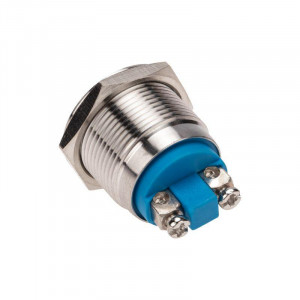 PBS-28B-2, Кнопка антивандальная d19 3A 250B (2c) OFF-(ON) плоская