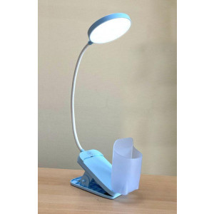 Светильник светодиодный настольный UF-751 C13 7Вт ССТ 3 уровня яркости с прищепкой голуб. Ultraflash 14488
