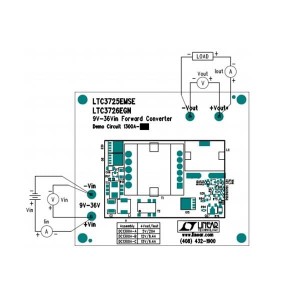 DC1300A-C, Средства разработки интегральных схем (ИС) управления питанием LTC3725EMSE/LTC3726EGN 1/4 Brick - 9V <