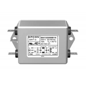 B84112G0000M060, Фильтр линии питания ЭМС 50Гц/60Гц 6A 250В разъем быстрого соединения фланцевое крепление