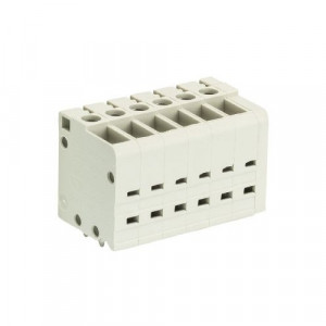 Клемма 8185/6 TOP V, Клемма вертикальный подвод кабеля, на плату, шаг: 5.0 мм, 6 полюсов, фиксация провода винтовая, исполнение: без маркировки, 300V, 16А, цвет: серый