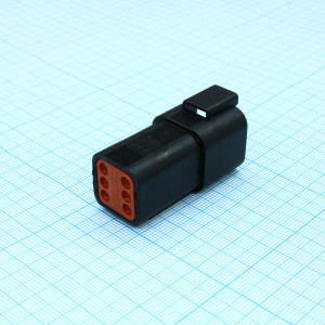 DT04-6P-CE02, Корпус разъема 6 контактов монтаж на кабель автомобильного применения