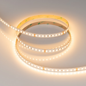 Лента ULTRA-C126-10mm 24V Warm2700 (14.4 W/m, IP20, 5630, 5m) 040223, Светодиодная лента ULTRA-C126, открытая IP20. Светодиоды 5630, 126 шт/м (630 шт на 5 м), белая плата, ширина 10 мм, скотч 3M. Цвет ТЁПЛЫЙ 2700 K, цветопередача CRI>80, угол 120°. Питание 24 В, мощность 14.4 Вт/м (72 Вт на 5 м). Размеры 5000x10x1.4 мм. Мин