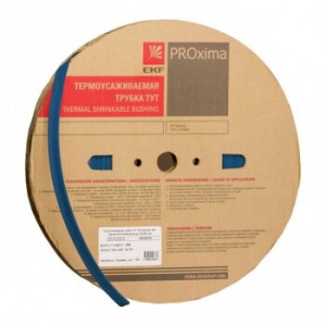 Термоусаживаемая трубка ТУТ нг 60/30 синяя рулон PROxima tut-60-g