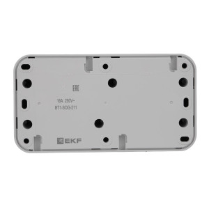 Розетка, двухместная, ОП, винтовые клеммы серый, Бронто EKF BT1-SOG-211