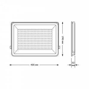 Прожектор светодиодный LED 200W IP65 6500К черный 1/6 613100200